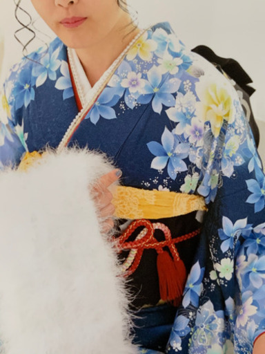 今月中に購入の方65000円☆京都きもの友禅　正絹ラメ振袖　成人式振袖フルセット☆