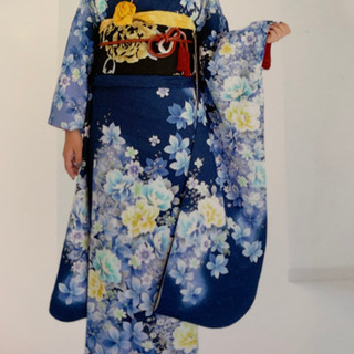 今月中に購入の方65000円☆京都きもの友禅 正絹ラメ振袖 成人