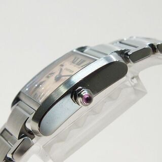 【苫小牧バナナ】質屋鑑定品 Cartier/カルティエ タンクフランセーズSM W51028Q3 レディース SS/ピンクシェル文字盤 クオーツ Gカード/付属あり♪の画像