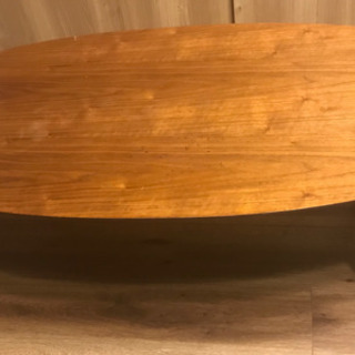 楕円　折りたたみ式　ローテーブル　【ウォールナット】の画像
