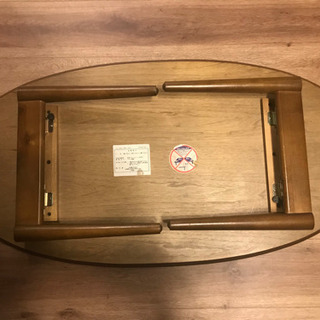 楕円　折りたたみ式　ローテーブル　【ウォールナット】の画像