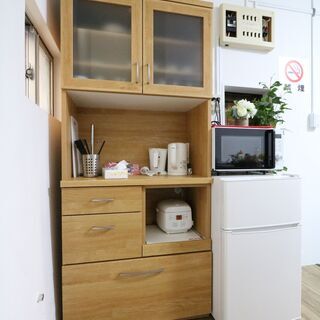 美品 ニトリ 食器棚 キッチンボード(コパン 80KB WH) ...