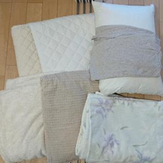寝具セット (枕・タオルケット・毛布2枚・ベッドパッド2枚) 中...