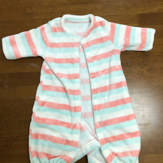 [お譲り先決定]もこもこカバーオール60cmボーダーの画像