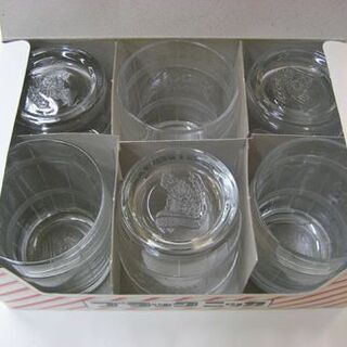 未使用保管品 昭和レトロ ニッカウィスキー 樽のグラス 6客セット 非売品 ブラックニッカ ウヰスキー 樽型 札幌 厚別店の画像