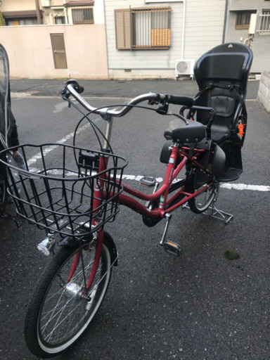 子供乗せ　自転車　リヤチャイルドシート付き　3人乗り可