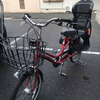 子供乗せ　自転車　リヤチャイルドシート付き　3人乗り可