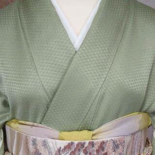 👘逸品 正絹 色留袖 ♪ 金駒刺繍 三つ紋 比翼無し 訪問着 留袖 美品の画像