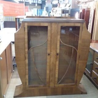 アールデコ様式　アンティークキャビネット　カギ付　ガラス棚【愛品倶楽部柏店】