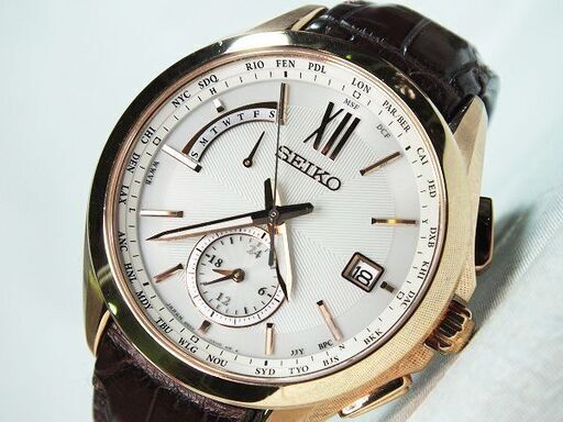 【苫小牧バナナ】美品 SEIKO BRIGHTZ SAGA252 セイコー ブライツ フライト エキスパート デュアルタイム 8B63-0AL0 電波ソーラー 腕時計♪