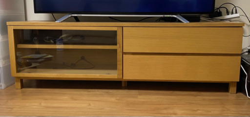 値下げしました】無印良品 オーク材 テレビ台 スライド扉 【値下げしま