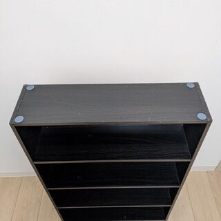 無料！　スリムラック　山善 本棚 コミック収納ラック 4段 幅60×奥行17×高さ89cm 耐荷重50kg ダークブラウン CMCR-9060(DBR)の画像