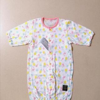 新品 長袖コンビドレス 50-60cm 女の子 新生児 フラミン...