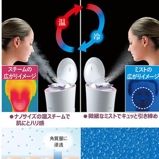 中古美品　パナソニック スチーマー ナノケア W温冷エステタイプ ピンク調 EH-SA9A-P Panasonic 美顔器の画像