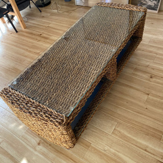 アジアン家具 ローテーブル 収納付き