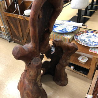 【値下げしました】和風な衝立☆彡木の置物☆彫刻☆大黒天☆玄関に飾ってはいかがでしょうか？の画像