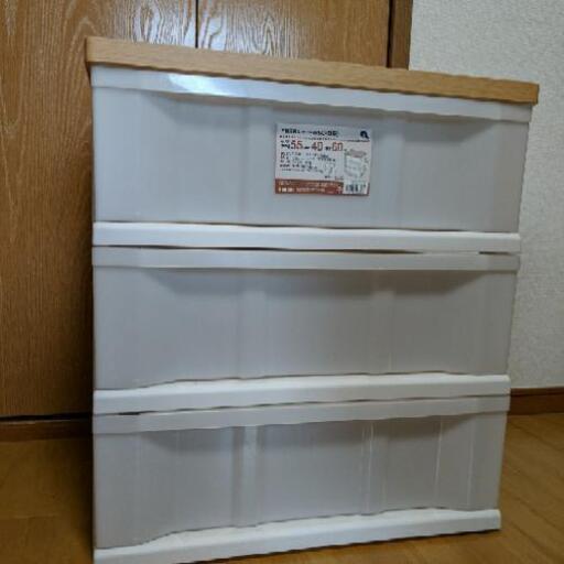 ３段　木製天板ストッカー　二セット