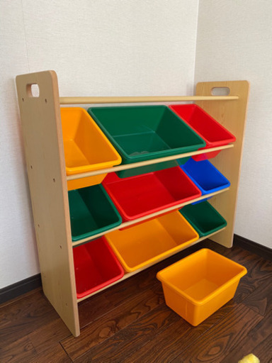（商談中）子供用玩具収納カラーラック3段と1つ