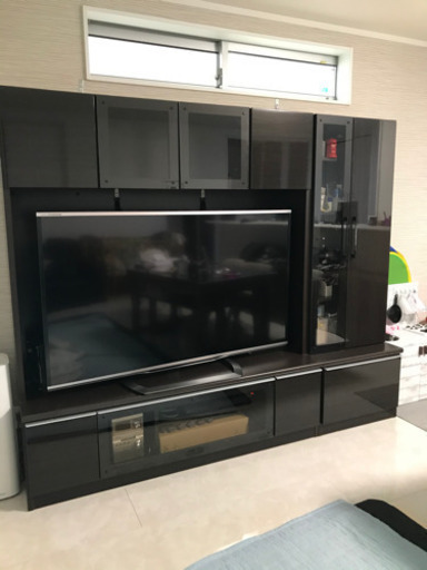 大型TVボード シェルフ付　ハイタイプ　テレビ台　キャビネット付