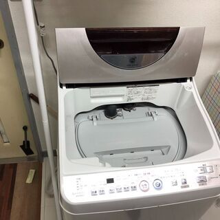 ★特価★【１月末まで】シャープ SHARP タテ型 洗濯乾燥機 5.5kg Ag+イオンコート　ピンク系の画像