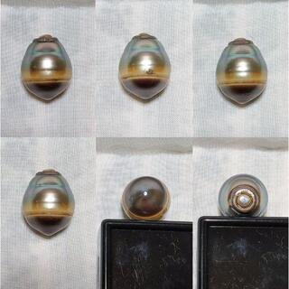 宝石　大きなバロック黒蝶真珠　3個セット【値下げ】の画像