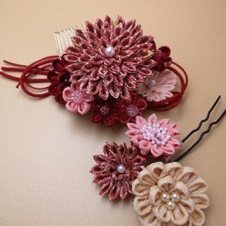 つまみ細工髪飾り　　SET 007