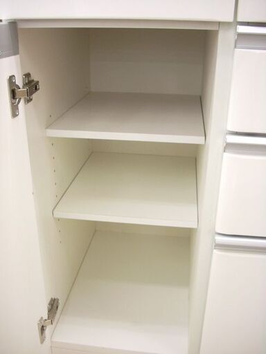 大型キッチンボード 119×50×200cm ホワイト シンプル レンジボード レンジ台 食器棚 キッチン 収納 家具 札幌 厚別店
