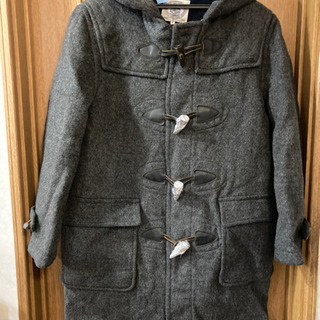 J PRESS Jプレス★裏地チェック柄 厚手ダッフルコート灰色...