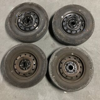 軽自動車 スチールホイール(鉄)付タイヤ 4本セット 145/8...