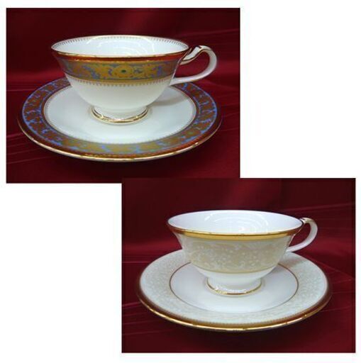 2客セット Noritake カップ＆ソーサー】グランブロシェ ホワイトパレス