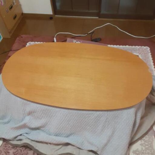 無印良品 楕円こたつ・本体・タモ材曲木脚・フラットヒーター／ナチュラル 型番：MK-1340/N/14