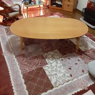 無印良品 楕円こたつ・本体・タモ材曲木脚・フラットヒーター／ナチュラル 型番：MK-1340/N/14の画像