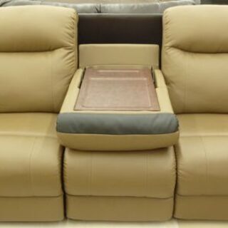 LURKEY ラルーキ 電動リクライニングソファ ブラウン テーブル付き 3人