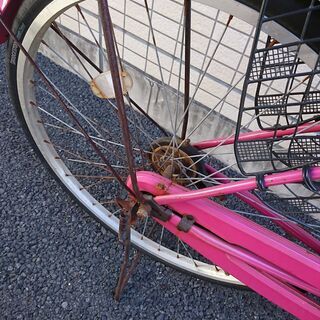 自転車　ピンクの画像