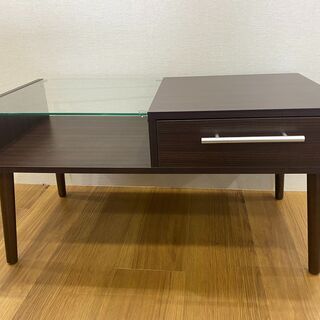 リビングテーブル　センターテーブル　収納 引き出し付き テレワーク①の画像