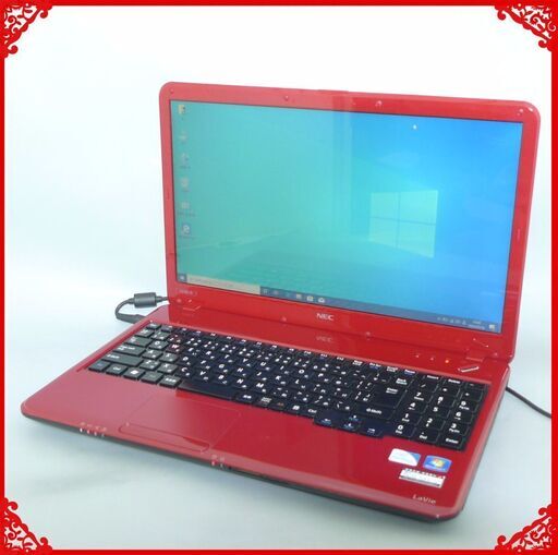 送料無料 レッド希少品 早い者勝ち ノートPC 中古良品 15.6型 NEC LS150DS1YR Pentium 4GB 640GB DVDマルチ 無線 Win10 LibreOffice