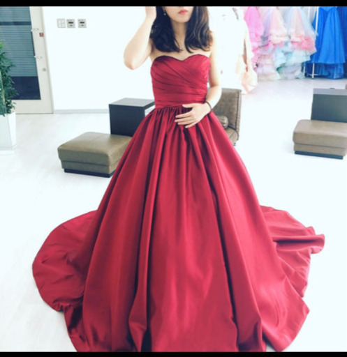 お色直し　ドレス　レッド