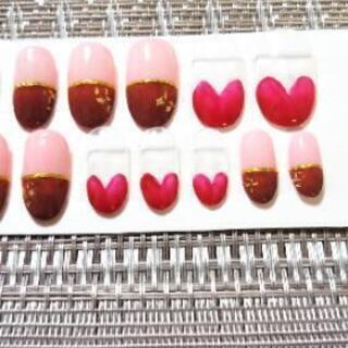 ジェルネイルチップ20枚セット／ハートの画像