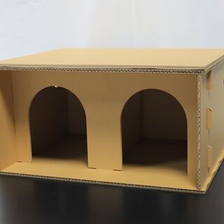 猫ハウス平屋２部屋タイプ、新品、段ボール製、自社製作製品です。