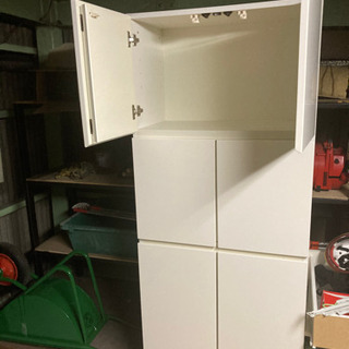 価格交渉OK◎レンジボード ニトリ ホワイト 80cm ニトリ 幅80cm 見た目すっきり 板戸レンジボード (幅80cmcm WW