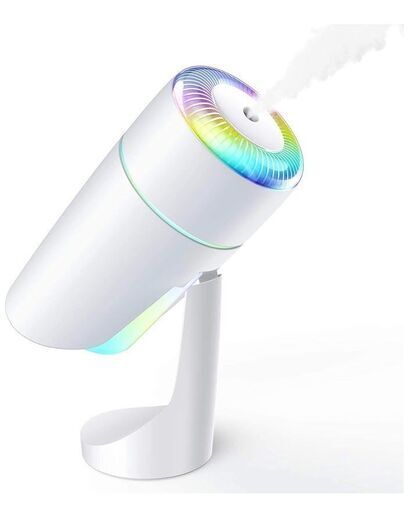 新品　未使用　加湿器 AGPTEK コードレス卓上加湿器、2021新作の持ち運べる超音波式加湿器、ホワイトの小型加湿器、350ml大容量車載加湿器、三色LEDライト、コードレス \u0026 USB充電式、上下90°調整可、1000mAhバッテリー内蔵なので8時間連続加湿、超静音設計、オフィス、子供部屋、花粉症対策、乾燥防止、空焚き防止、操作簡単 日本語対応