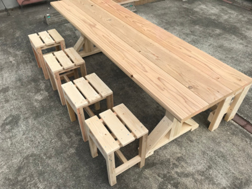 テーブル　イス　自作です