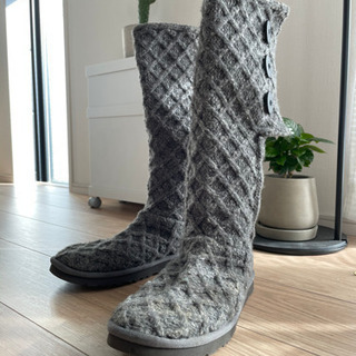 【UGG】ニットブーツ・グレー25cm