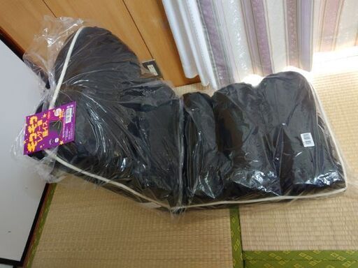 新品 レザー調 座椅子 折り畳みチェア 黒