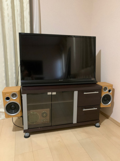 シャープ　AQUOS 40型　2014年製　テレビ台　スピーカーセット