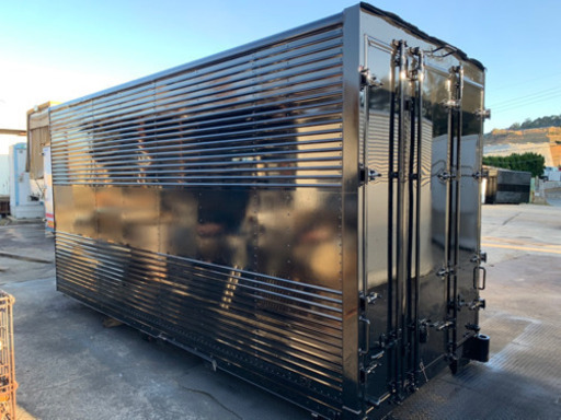 No.464 アルミバン 2ｔ ロング アルミ箱 バイク倉庫 トラックコンテナ コメ保管庫 物置 DIY