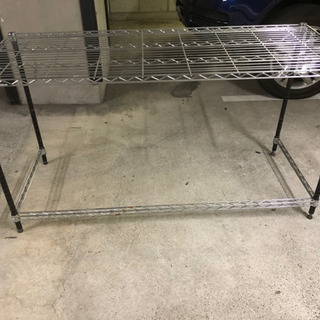 エレクター三方クロスバー付大型シェルフ　タイヤラックDIY作業台