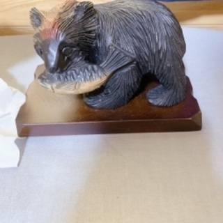 熊置物、フクロウ置物