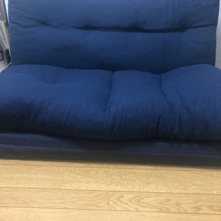 【ニトリ ソファ座椅子 2人掛 ﾀﾞｰｸﾈｲﾋﾞｰ】の画像