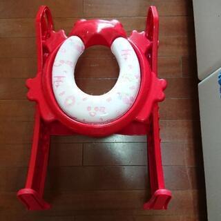 補助便座 ステップ付き 赤